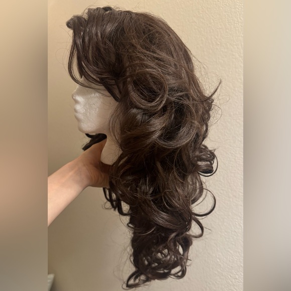 Synthetic Brown Curly Hair Wig - Picture 3 of 5